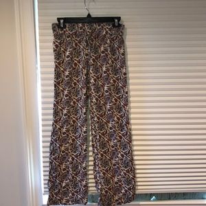Wide Leg Patterned Pants